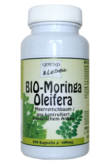 BIO-Moringa Oleifera 100 Kapseln, aus kontrolliert biol. Anbau in der Dose